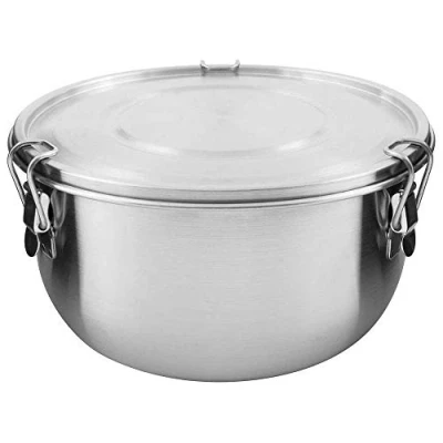 Abbildung von Tatonka Edelstahldose Foodcontainer 1,5 L Essensbehälter mit Deckel, Clip Verschlüssen und 1500 ml Volumen unzerbrechlich, schadstofffrei, spülmaschinenfest