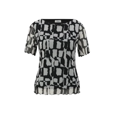 Abbildung von s.Oliver Black Label Tshirt print, Damen, Größe: 34, Schwarz