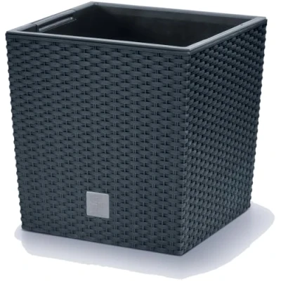 Abbildung von Pflanzkübel DRTS400L, Blumentopf mit Einsatz Rato Low Anthrazit/Weiß/Umbra