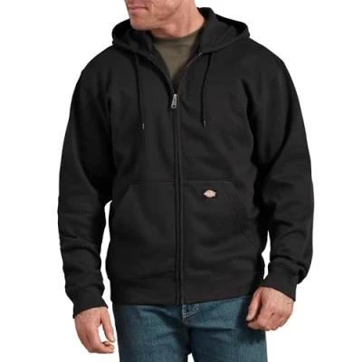 Abbildung von Dickies, Herren, Fleece Kapuzenweste mit durchgehendem Reißverschluss, regular, Schwarz, XXL