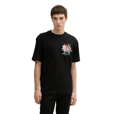 Abbildung von TOM Tailor Denim MIT RÜCKEN Tshirt print, Herren, Größe: Medium, Black