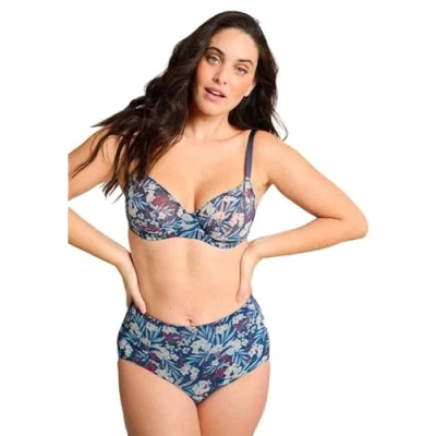 Abbildung von Sans Complexe Damen So Pure Fantaisy 70aai33 Klassischer Bügel BH, Imprime Floral Bleu Marine, 75C EU