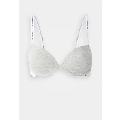Abbildung von Calvin Klein Damen Demi Cups BH Lightly Lined mit Logobund, Grau (Grey Heather), 85A