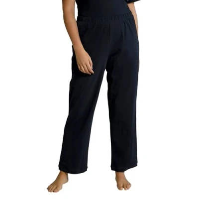 Abbildung von Ulla Popken Pyjama Pyjamahose einfarbig gerades Bein
