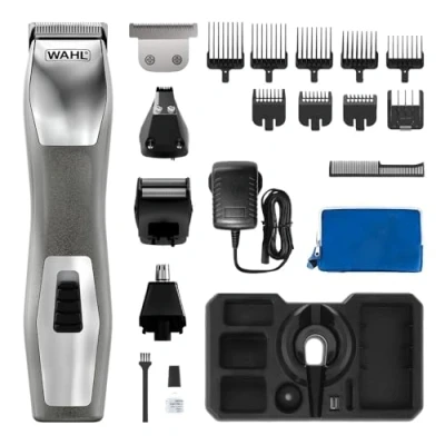 Abbildung von WAHL Chromium 11 in 1 Multigroomer, Augenbrauenschneider, Körpertrimmer, Barttrimmer für Männer, Stoppeln schneiden, Körperrasur, Gesichtspflege, voll abwaschbar, Männerpflege Set