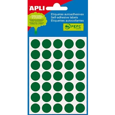 Abbildung von Apli 708633 Etiketten 13x13 mm, 5 Blätter, grün