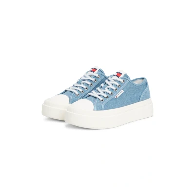 Abbildung von Tommy Jeans Foxing Flatform Sneaker low, Damen, Größe: 39, Denim Schuhe
