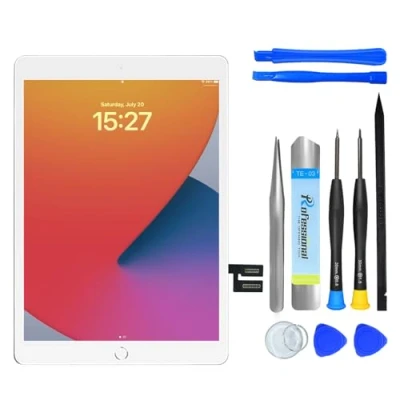 Abbildung von NB+ Touchscreen Digitizer für iPad 7 8 Display 10,2 Zoll, 2019 2020(A2197 A2198 A2200 A2270 A2428 A2429 A2430) Generation, mit Werkzeug Set, Vorab klebender(Weiß)