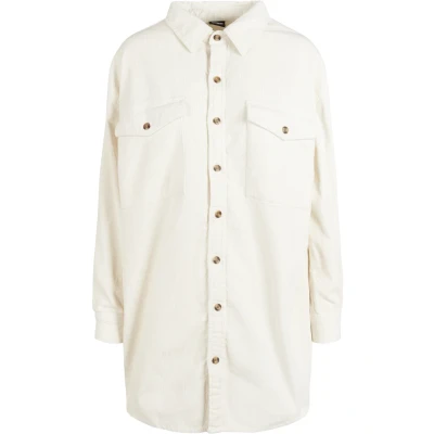 Abbildung von Urban Classics Ladies LONG Corduroy Overshirt Hemdbluse, Damen, Größe: XL, Whitesand