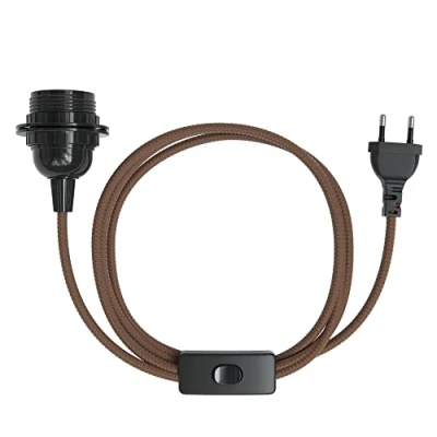 Abbildung von EAZY CASE Lampenfassung 3x E27 Lampensockel 5m Kabel &amp; Schalter DIY Lampen, (1 St), Lampenaufhängung für Pendelleuchten Fassung Lampenkabel Blau