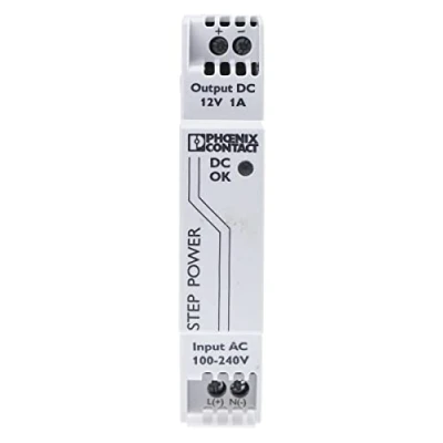 Abbildung von Phoenix Contact STEP PS/1AC/12DC/1 Phasen Getaktet DIN Schienen Netzteil 12W, 85 → 264V ac, 12V dc / 1A