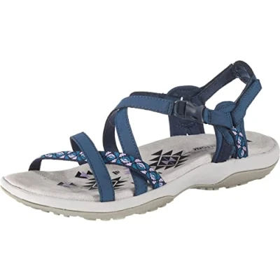 Abbildung von Skechers Damen Reggae Slim Vacay Slingback Sandalen, Navy Duraleather/Webbing, 36 EU