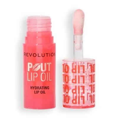 Abbildung von Revolution, Pout Lip Oil Nährendes Tinted Lippenöl für Glanzvolle Lippen ohne Klebrigkeit, Vegan &amp; Tierversuchsfrei, Saftiger Pfirsich, 4 ml
