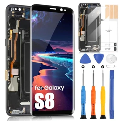 Abbildung von LCD Bildschirm für Samsung Galaxy S8 G950F SM Display Ersatz Touchscreen Digitazer Assembly mit Reparatur Set (Schwarz Rahmen)
