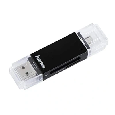 Abbildung von Hama USB 2.0 Basic OTG On The Go Kartenleser für Smartphones und Tablets, A/USB B Micro, SD, SDHC, SDXC, Micro SDHC