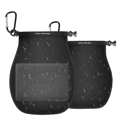 Abbildung von 2 Pack Soap Travel Case Container,Portable Bag Soap,Solutions for Travelling Bathroom Shower Gym with Bar (Schwarz)