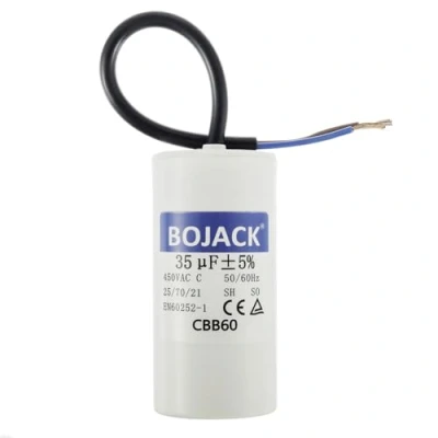 Abbildung von BOJACK CBB60 35uF 450V 50/60HZ Anlaufkondensator, SH Motorbetriebskondensator, AC Motorkondensator, mit Draht