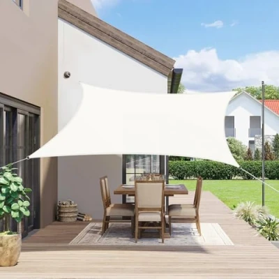 Abbildung von SUNNY GUARD Sonnensegel Wasserdicht 2x3m Rechteckig Sonnenschutz Wetterschutz Segel Baldachin UV Schutz für Balkon Terrasse Garten, Creme