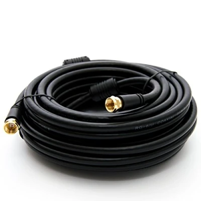 Abbildung von Premium X 30m Basic LINE SAT TV Antennenkabel F Anschlusskabel Koaxial Kabel mit Mantelstromfilter HDTV 4K Schwarz