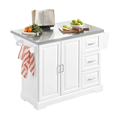 Abbildung von SoBuy Küchenwagen FKW41, Küchenschrank Sideboard Kücheninsel mit erweiterbarer Arbeitsfläche