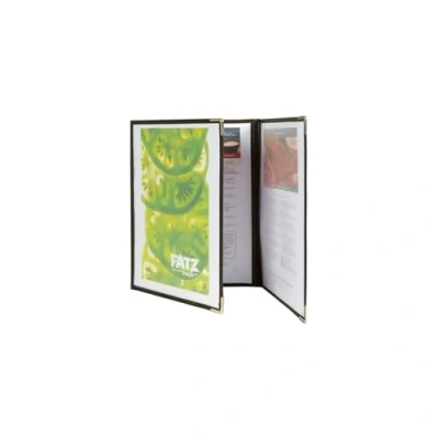 Abbildung von SECURIT Crystal dreifach transparente Menukarter (für 6 Einlagen A4 Seiten) 3er Satrz Braun, Kristall, Durchsichtig, 31,6 x 23,8 2,2 cm