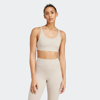 Abbildung von adidas Performance ALL ME Essentials Sportbh mit mittlerer Stützkraft, Damen, Größe: LxA B, Beige