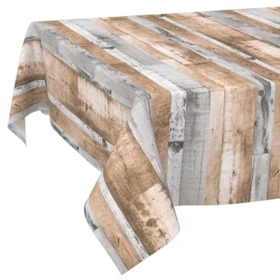 Abbildung von ANRO Tischdecke Wachstuch abwaschbar Wachstuchtischdecke Wachstischdecke Holz Diele Grau Braun 350x140cm