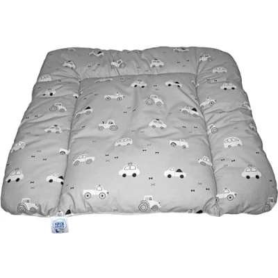 Abbildung von Clevere Kids Wickelauflage Sterne und Tiere 65x70 cm OEKO TEX Standard 100 waschbar (Autos grau)