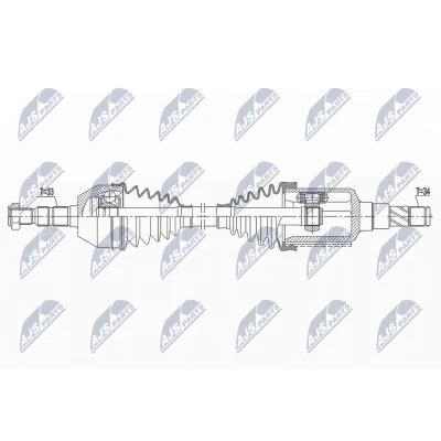 Abbildung von NTY NPW DW 027 Antriebswelle Vorderachse links 622 86 CHEVROLET: Cruze Kombi