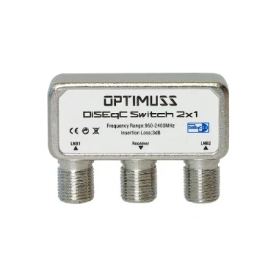 Abbildung von Edision Optimuss DiSEqC Schalter 2/1 (DiSEqC 2.0 Switch, zwei Satelliten auf 1x Receiver) mit Wetterschutzgehäuse