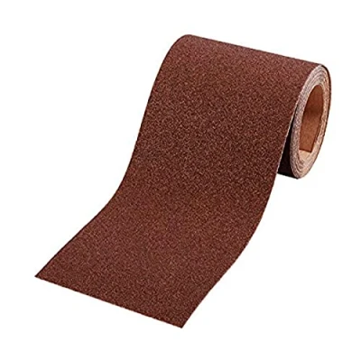 Abbildung von kwb Schleifrolle 5 m x 93 mm aus Korund mit Körnung 40, hochwertiger Kunstharz Verleimung und verstärktem Papierträger für den groben Schliff von Holz Metall