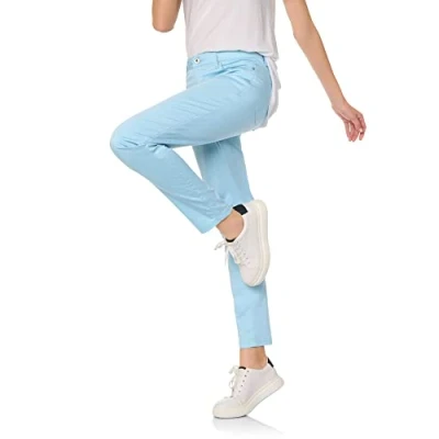 Abbildung von goldenpoint Skinny Plain Leggings für Damen, Blau, Größe L
