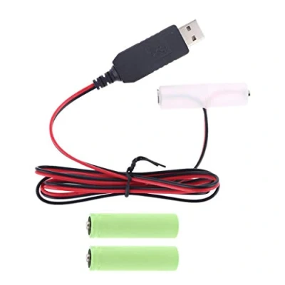 Abbildung von LR6 AA Batterie Eliminator, USB Netzteilkabel, ersetzt 1 4 Stück, 1,5 V Batterien, 100 cm… (3AA)