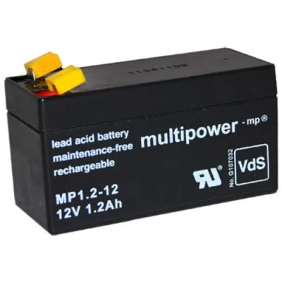 Abbildung von Multipower Bleiakku MP1.2 12 12,0Volt 1.200mAh mit 4,8mm Steckanschlüssen