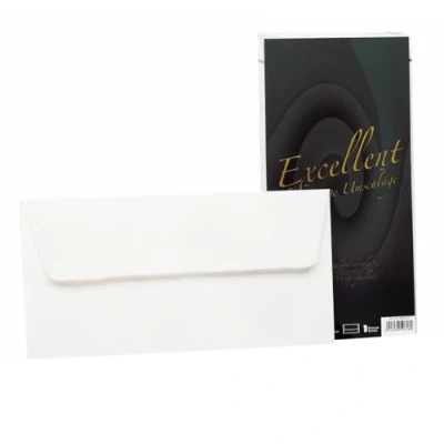 Abbildung von Rössler Papier 20261711 Excellent Briefumschlagpack DIN lang, mit Seidenfutter, weiß
