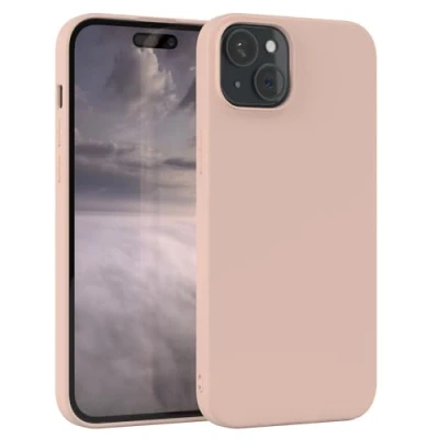 Abbildung von EAZY Case Silikonhülle für iPhone 15 Plus Hülle Silikon Rosa weich stoßfeste Handyhülle Schutzhülle mit Kameraschutz Dünn Premium Schutz Cover TPU Phone Bumper in Altrosa Pastell