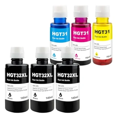 Abbildung von Yongairuink 31 32 XL Nachfülltinte für HPQ Smart Tank Plus 555 Drucker 7005 7006 7305 7306 7605 5105 5106 5107 570 455 515 519 530 558 559 655 670 750 790 (3BK 1C 1M 1Y)
