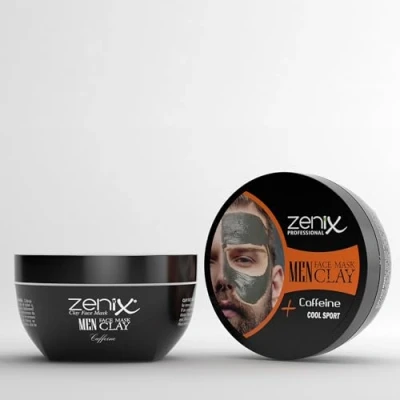 Abbildung von Zenix Men Face Mask Clay Coffeine 350gr Gesicht Maske mit Tonerde Gesichtskur erfrischender Schokolade Gesichtspflege für Männer gegen Pickel, Mitesser und Unreinheiten