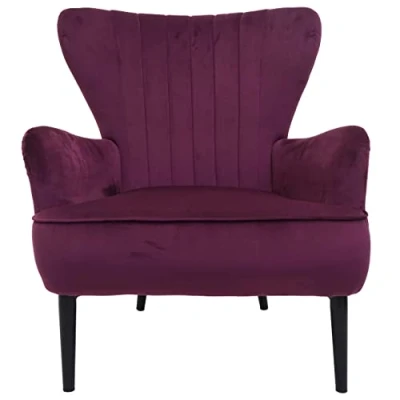 Abbildung von Mendler Lounge Sessel HWC K37, Cocktailsessel Polstersessel Sessel, Samt Bordeaux
