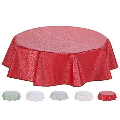 Abbildung von Wachstuch Tischdecke, PVC, abwischbar, rund, 140 cm, Rot