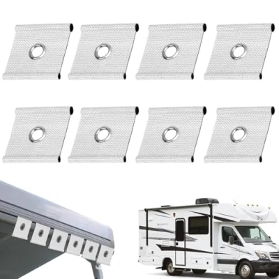 Abbildung von Gebrazy 8 x Kederhaken Kederöse Haken für Kederschiene, Kederband Vorzeltkeder Markisenhaken Vorzelt Camping Wohnwagen