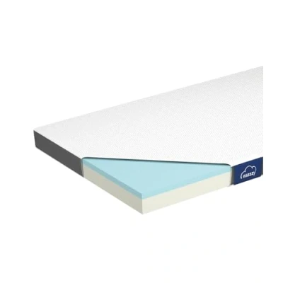 Abbildung von Genius Eazzzy Topper Classic 200x200cm Höhe 7 cm H2 H3 orthopädische Matratzentopper für Matratze &amp; Boxspringbett aus Gelschaum Matratzenauflage 200x200 Allergiker + Bezug