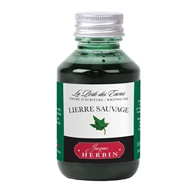 Abbildung von Herbin 17037T Tinteflakon 100 ml, für Federhalter, ideal Zeichen und Kalligraphie, Efeugrün, 1 Stück