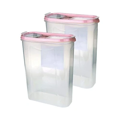 Abbildung von Bestlivings Vorratsdose Müslispender (7cm x 16,5cm 24cm), Kunststoff, (2 tlg., 2,8 Liter), Schüttdose für Lebensmittel, Vorratsbehälter Set Frischhaltedosen