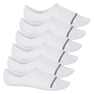 Abbildung von Footstar Damen und Herren Füßlinge (6 Paar) No Show Footies mit Anti Slip Sneak it! Weiß 43 46