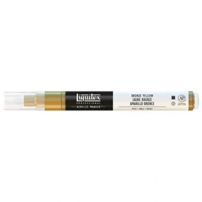 Abbildung von Liquitex 4620530 Professional Paint Marker, Acrylmarker mit hochpigmentierte Acrylfarbe auf Wasserbasis für den Innenbereich &amp; Außenbereich, feine Spitze Bronzegelb