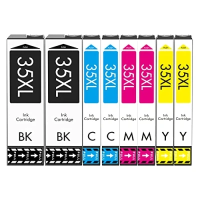 Abbildung von Cartridgeify 35 XL Druckerpatronen Kompatibel mit Epson 35XL Tintenpatronen Multipack (2X Schwarz, 2X Cyan, Magenta, Gelb), für Workforce Pro WF 4720DWF 4725DWF 4730DTWF 4740DTWF