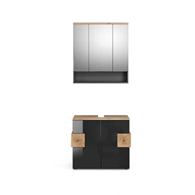 Abbildung von Vicco Badmöbel Set Eden, Anthrazit/Artisan Eiche, 2 Teile, (3 er Set, St., Set)