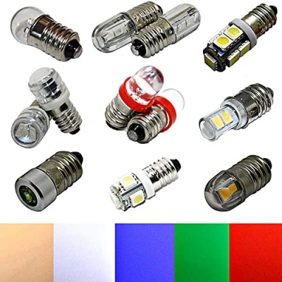 Abbildung von E10 LED 6V Lampe Birne Schraubsockel Sparlampe Niedervolt SMD (warmweiß, Round Heat (12x29mm))
