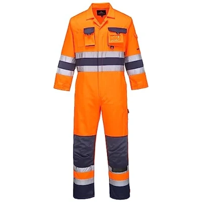 Abbildung von Portwest Nantes Warnschutzoverall , Größe: L, Farbe: Orange/Marine, TX55ONRL